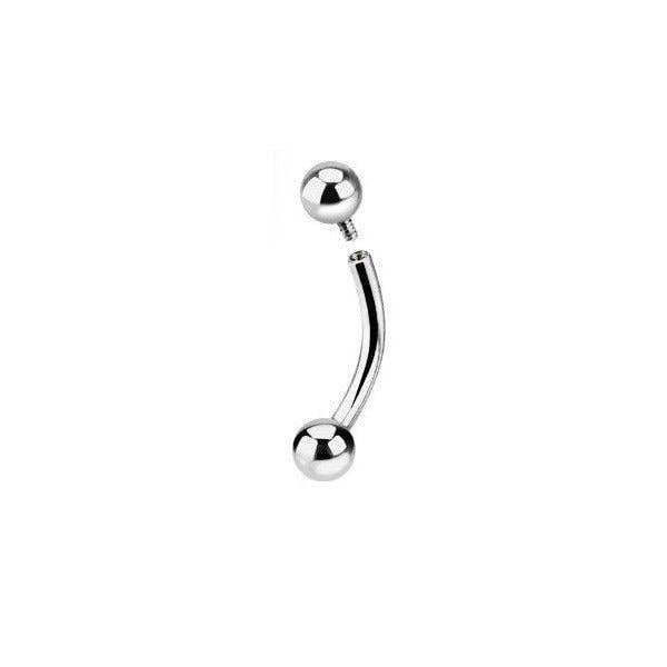 Curved Eyebrow Ear cartilage Ring Barbell 14g 1/4" 4MM Ball 316L Surgical Steel